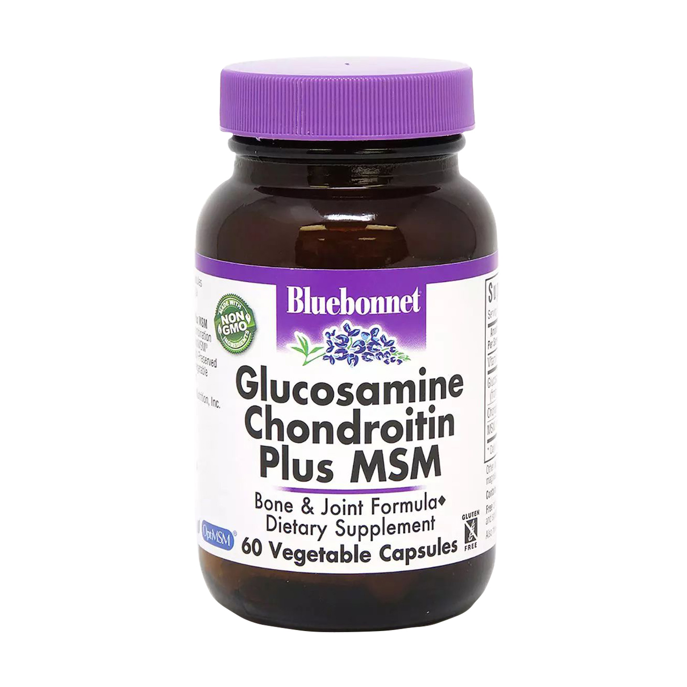 Глюкозамін, хондроїтин та МСМ Bluebonnet Nutrition Glucosamine Chondroitin Plus MSM, 60 капсул